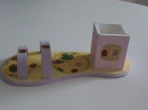 Sandalia porta caneta e cartões